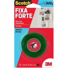 Fita adesiva dupla face Fixa Forte 19mmx2m Scotch 3M