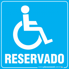 Placa Acessibilidade Reservado Cadeirante