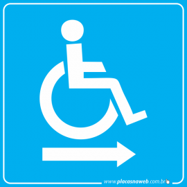 Placa Acessibilidade Saída Direita Cadeirante