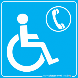 Placa Acessibilidade Telefone Cadeirante