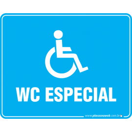 Placa Acessibilidade WC Cadeirante Especial