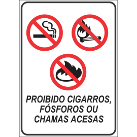 Proibido Cigarros Fósforos ou Chamas Acesas