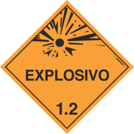 Placa Transporte de Risco Explosivos 1.2