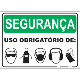 Óculos de Segurança, Avental, Máscara, Proteção Auditiva e Luvas de Proteção