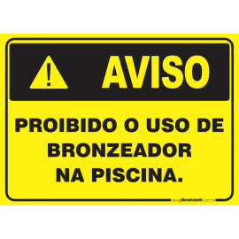 Proibido o Uso de Bronzeador na Piscina