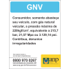 Adesivo Obrigatório ANP GNV