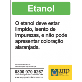 Adesivo Obrigatório ANP Etanol